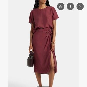 Rag and Bone Burgundy Amber Skirt 100% Silk
